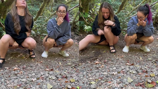 SIlly little video of me and @TabbyNoName trying to pee outside during our hike