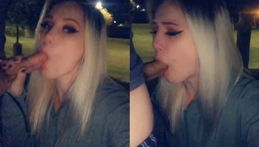 Sneaky outdoor sucking is my kink