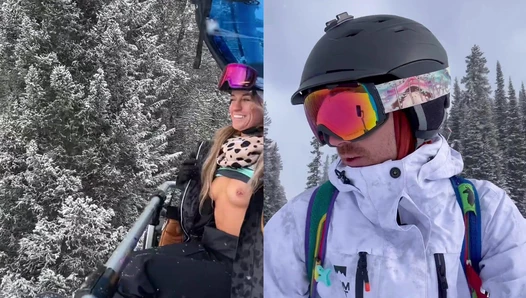 Flashing Friday on a ski lift This was such a cute and funny moment because I