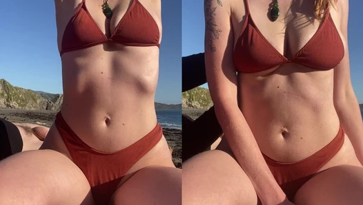 I had to ask for some help to get my bikini top off at the nude beach Don't