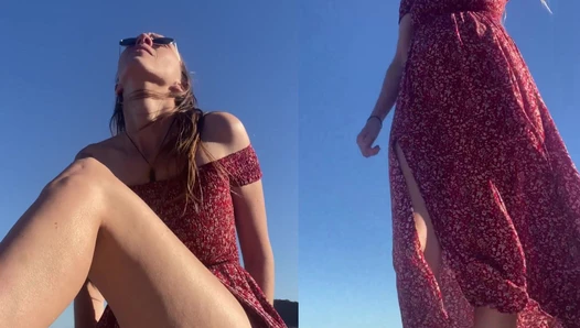 When you're trying to get naked at the beach and you have to wait for a low