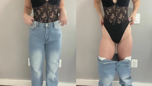 Let me tease you a bit in my new outfit. Do you like when I get my pussy out