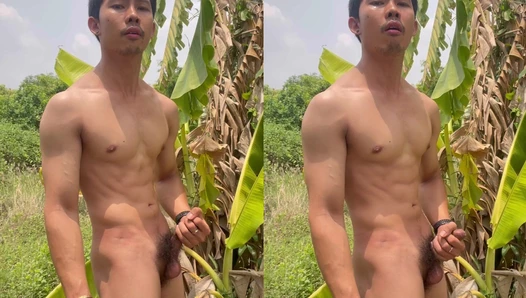 เอ้าดอร์ในป่ากล้วย เสียวมาก อยู่ๆมีเจ้าของสวนกำลังเดินมาหมาว..