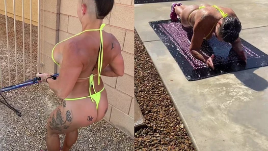 Another outdoor workout In this heat. Luckily cooled down my..