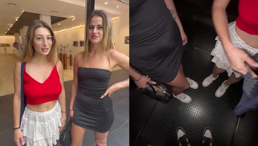 shinratensei98 - Threesome in the elevator in the shopping mall [66f1be60bdf4d]