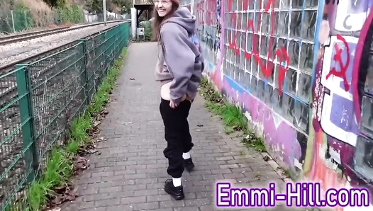 Emmi Hill - 18 year old German teenager shows her PUSSY an Tits in public! [670fb6ee8ae97]