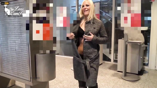 Lara Cumkitten - OMG that was close Public PISS in the middle of the BANK BRANCH with Lara-CumKitten