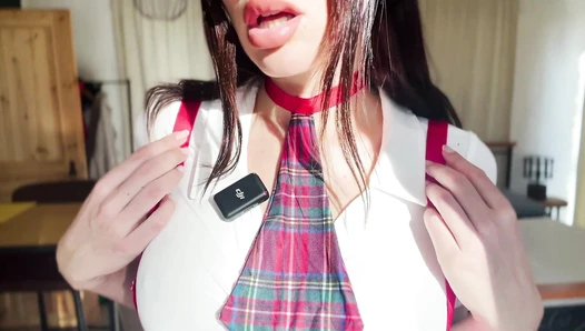 ASMRBabe - [PornhubFans 1080p] Perfect German Nympho in schoolgirl outfit (ASMR JOI)