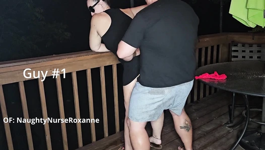 NaughtyNurseRoxanne - Hotwife Takes 5 Dicks Outdoors [669334487c2ee]