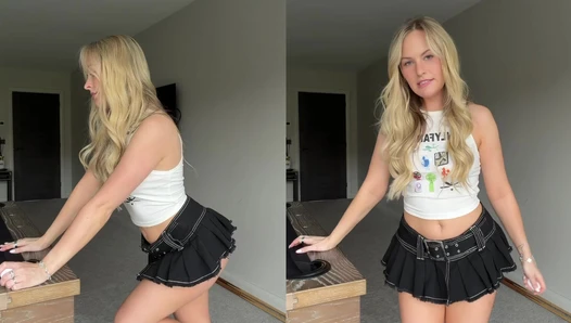 Blondie24 - Petite blonde showing mini skirt on Instagram [68f749a2e087d]