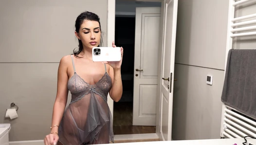 Sophie Rayne - 20240929_[4K] 2024 Transparent Try On Haul ｜ No bra & No panties ｜ Fishnet dress ｜ Drawers Set
