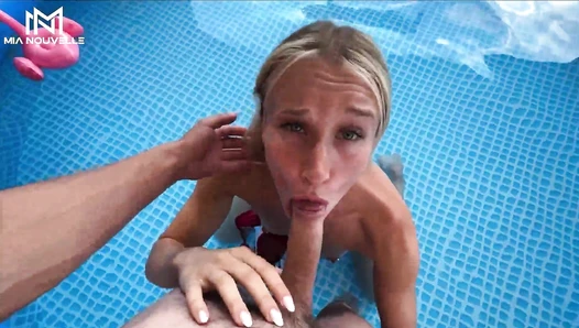 Mia Nouvelle - ARSCHFICK STATT BADEN   POOL ANAL ZÜNDET SPERMAWELLE