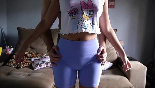 College Couple - Making out in leggings leads to a cock grinding ass job that made hi [67c24e06ad260]