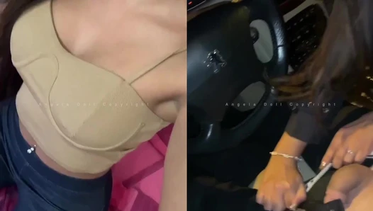 Angela Doll - Blonde busty woman giving blowjob sucking a stranger in his c [ 227168778 456240669]