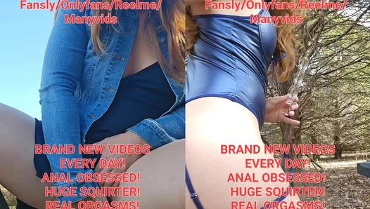 NaughtyRedFarmgirl - Big ass redhead pees and fucks herself all over farm! Panty stuffing in pussy and ass! Gapi