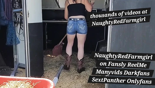 NaughtyRedFarmgirl - Redhead strip in h0rse trailer and finger fucks pussy (720pNone)
