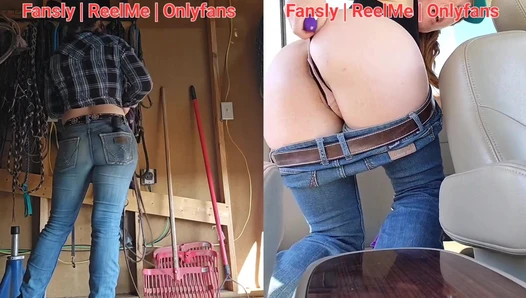 NaughtyRedFarmgirl - Horny Redhead Cowgirl Fucks Herself In Dually Truck, Barn and Horse Trailer (1080pNone)