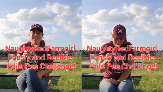 NaughtyRedFarmgirl - Farmgirl fails Pee challenge and pisses pants outside while drinking [665a0ecf0bedd]