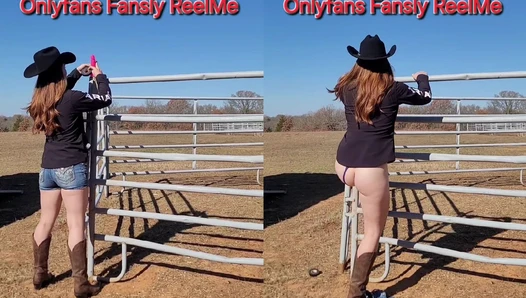 NaughtyRedFarmgirl - Big ass Redhead Cowgirl Rides Rideo Arena Panels and Fucks asshole! [65c52943e8ace]