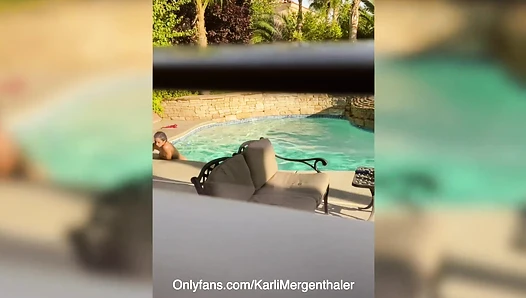 Karli Mergenthaler - Spying on sexy teen in the pool Karli Mergenthaler