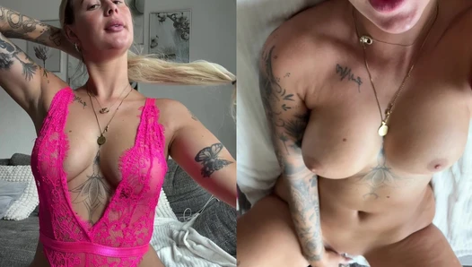 Carolin Losel - Pink Body Strip and Glass Dildo Play